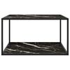 vidaXL Coffee Table Black with Black Marble Glass 90x90x50 cm