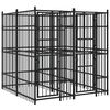 vidaXL Outdoor Dog Kennel Steel 3,69 m&sup2;