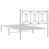 vidaXL Metal Bed Frame without Mattress with Headboard White 100x200cm