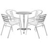 vidaXL 5 Piece Outdoor Dining Set Aluminium Silver