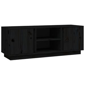 vidaXL TV Cabinet Black 110x35x40.5 cm Solid Wood Pine