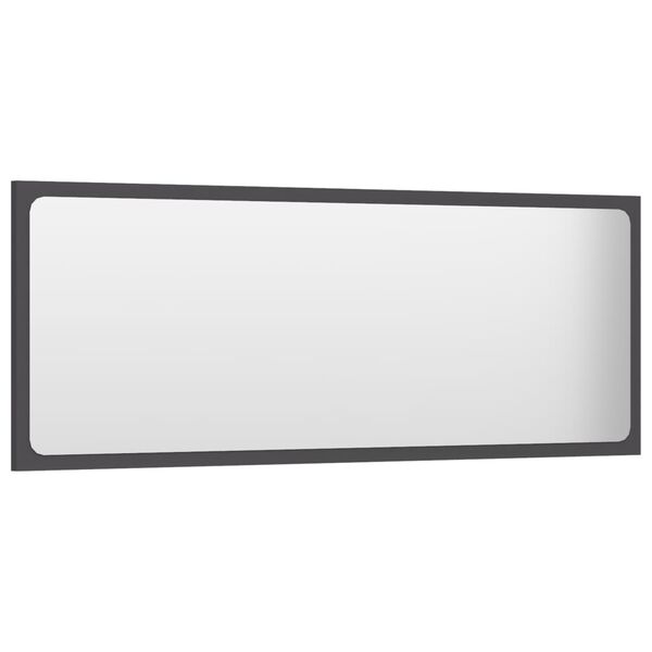 vidaXL Bathroom Mirror Grey 100x1.5x37 cm Engineered Wood