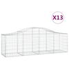 vidaXL Arched Gabion Baskets 13 pcs 200x50x60/80 cm Galvanised Iron