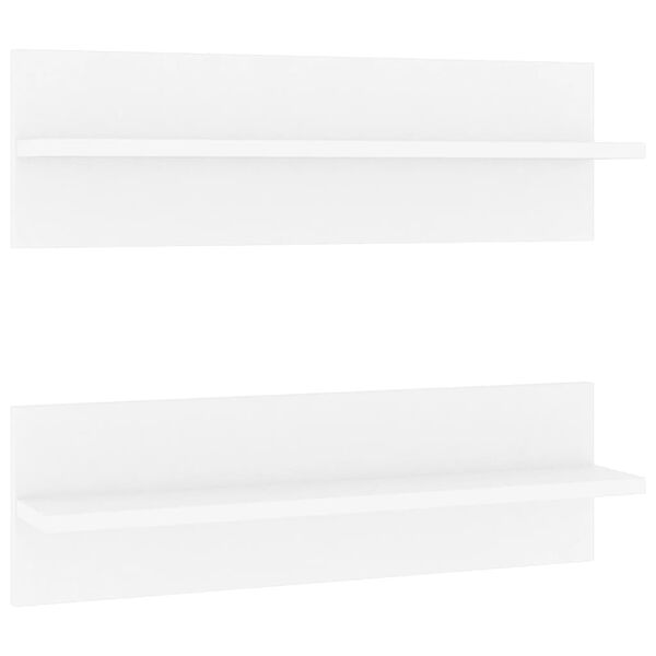 vidaXL Wall Shelf 2 pcs White 60x11.5x18 cm Engineered Wood