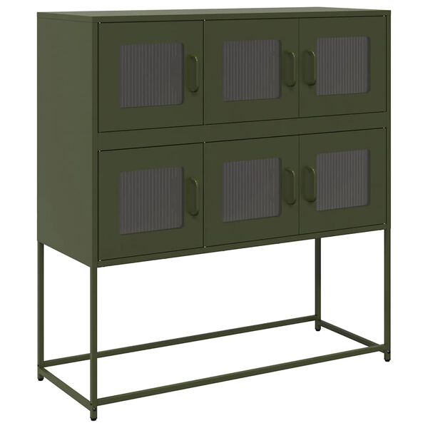 vidaXL Sideboard Olive Green 100.5x39x107 cm Cold-rolled Steel