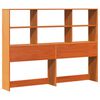 vidaXL Bookcase Bed Frame Wax Brown 160 x 200 cm Solid Pine Wood
