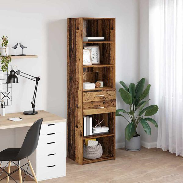 vidaXL Highboard Old Wood 50 x 42.5 x 185 cm Engineered Wood