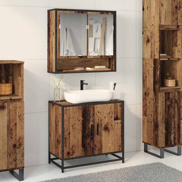 vidaXL Bathroom Sink Cabinet Old Wood 65 x 33 x 60 cm Engineered wood