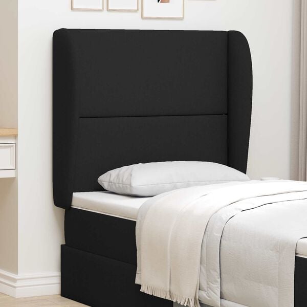 vidaXL Headboard Ear Wall-mounted Black 80 x 23 x 6 cm Foam and Fabric