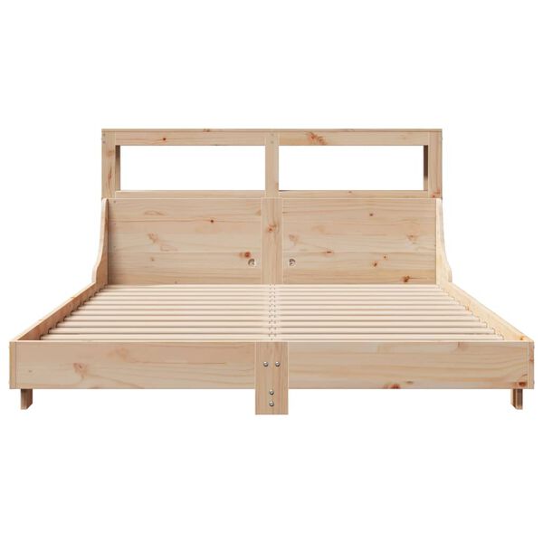 vidaXL Bed Frame without Mattress 150x200 cm King Size Solid Wood Pine