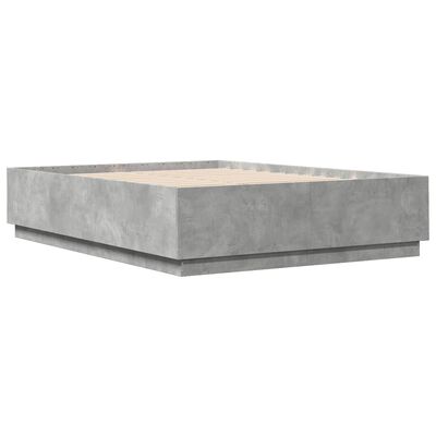 vidaXL Bed Frame Concrete Grey 140x200 cm Engineered Wood
