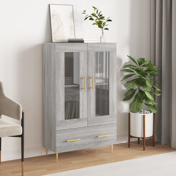 vidaXL Highboard Grey Sonoma 69.5x31x115 cm Engineered Wood