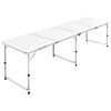 Foldable Camping Table Height Adjustable Aluminium 240 x 60 cm