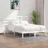 vidaXL Bed Frame without Mattress White Solid Wood 120x200 cm