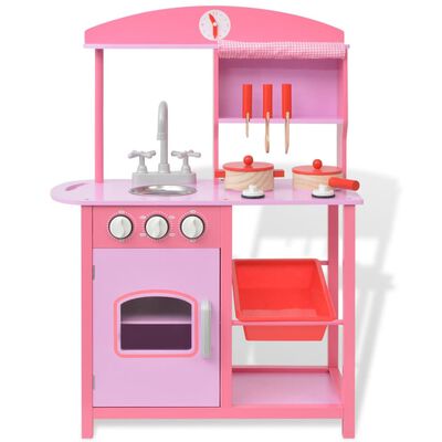 vidaXL Toy Kitchen Wood 60x27x83 cm Pink