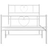 vidaXL Metal Bed Frame without Mattress with Footboard White 80x200cm
