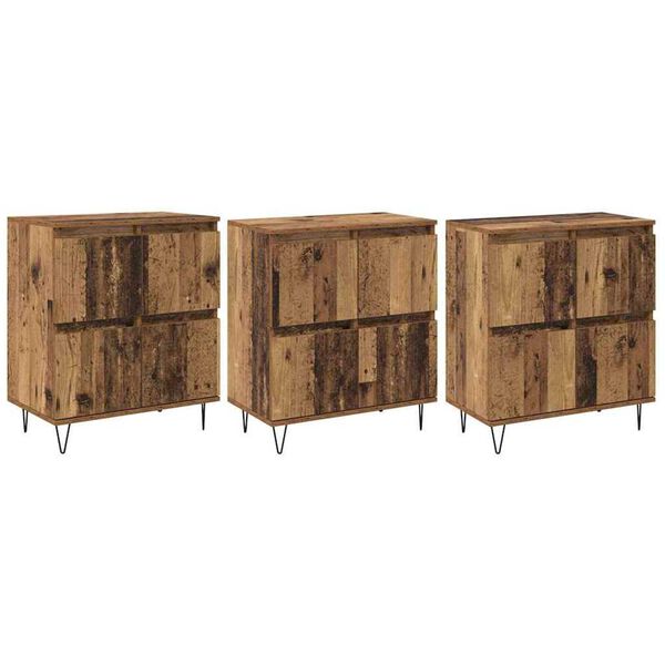 vidaXL Sideboards 3 pcs Old wood 180 x 35 x 70 cm Engineered wood