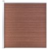 vidaXL WPC Fence Set 2 Square + 1 Slanted 446x186 cm Brown