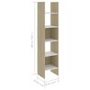 vidaXL 4 Piece Book Cabinet Set White and Sonoma Oak Engineered Wood