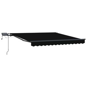 vidaXL Retractable Awning Manual Black 300 x 250 cm Fabric