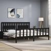 vidaXL Bed Frame without Mattress Black 200x200 cm Solid Wood Pine