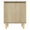 vidaXL Bed Cabinets with Solid Wood Legs 2 pcs Sonoma Oak 40x30x50 cm