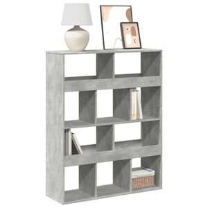 vidaXL Bookcase Concrete Grey 100x33x125,5 cm Engineered Wood