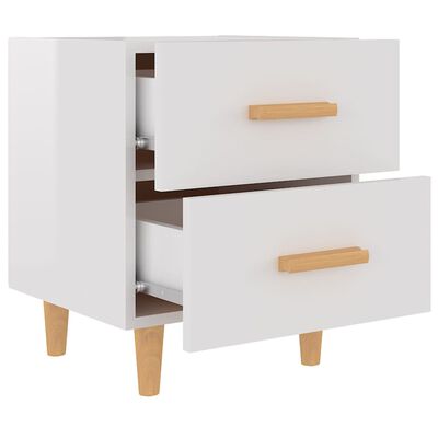 vidaXL Bed Cabinet High Gloss White 40x35x47.5 cm