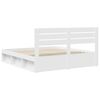 vidaXL Bed Frame with Headboard White 200 x 200 cm Solid Pine Wood