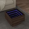vidaXL Side Table with LED Brown Oak 40x40x30 cm Engineered Wood