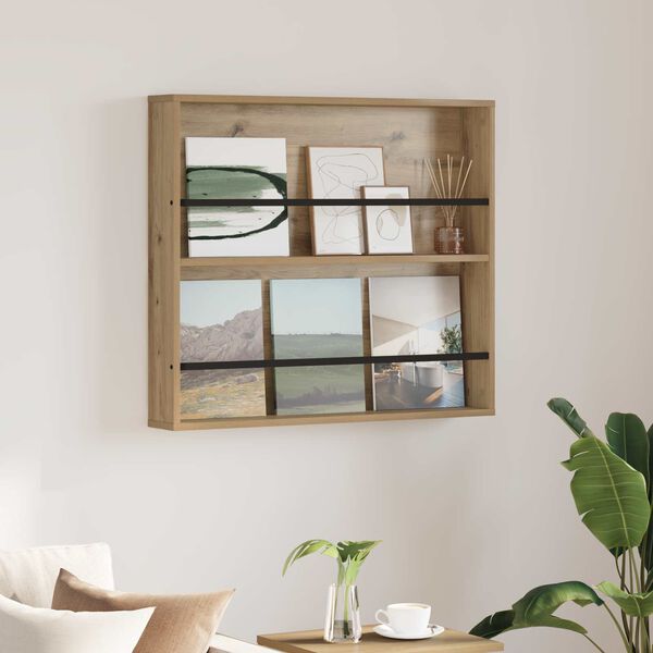 vidaXL Magazine Rack Artisan Oak 80 x 12 x 70 cm Engineered Wood