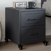 vidaXL Bedside Cabinet Anthracite 36x39x43.5 cm Steel