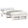 vidaXL Bed Frame with Headboard White 120 x 190 cm Solid Pine Wood