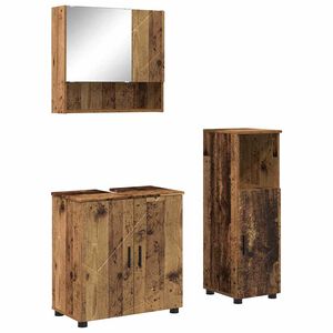 vidaXL Bathroom Furniture Set 3 pcs Old Wood 61 x 35 x 64 cm