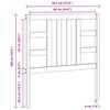 vidaXL Bed Headboard Grey 96x4x100 cm Solid Wood Pine