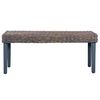 vidaXL Bench 110 cm Grey Natural Kubu Rattan and Solid Mahogany Wood