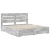 vidaXL Bed Frame Concrete Grey 200 x 200 cm Engineered Wood