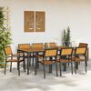 vidaXL Garden Dining Set 9 pcs Black and brown 200 x 90 x 75 cm