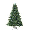 vidaXL Artificial Christmas Tree with 300 LEDs Green 210 cm PE and PVC