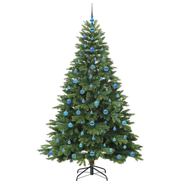 vidaXL Artificial Christmas Tree with 300 LEDs Green 210 cm PE and PVC