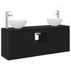 vidaXL Bathroom Cabinet Set 3 pcs Black 49.5 x 41 x 64.5 cm