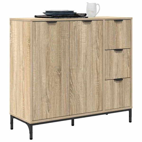 vidaXL Sideboard Sonoma Oak 89.5 x 33 x 82 cm Engineered Wood