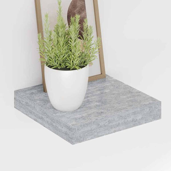 vidaXL Floating Wall Shelf Concrete Grey 23x23.5x3.8 cm MDF