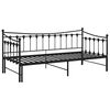 vidaXL Pull-out Sofa Bed Frame without Mattress Black Metal 90x200 cm