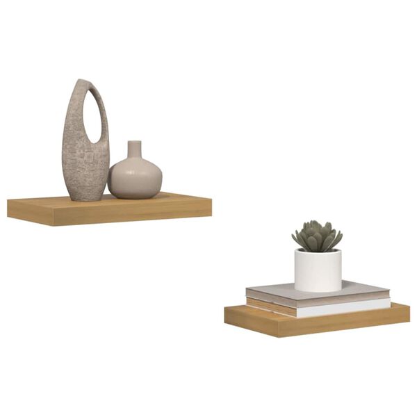 vidaXL Wall Shelf 2 pcs Brown 40 x 23.5 x 4 cm Engineered Wood