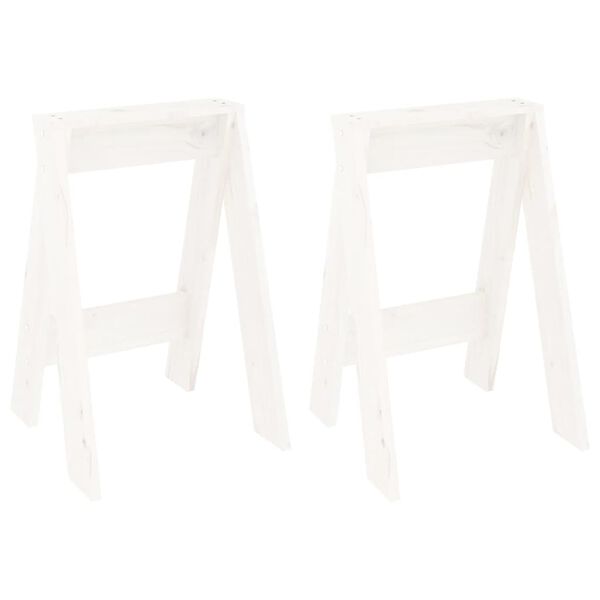 vidaXL Stools 2 pcs White 40x40x60 cm Solid Wood Pine