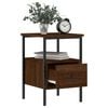 vidaXL Bedside Cabinet Brown Oak 34x36x50 cm Engineered Wood