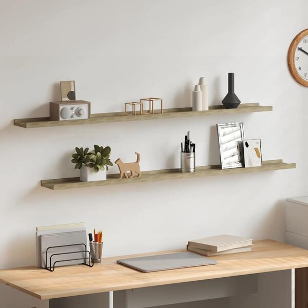 vidaXL Wall Shelves 2 pcs Sonoma Oak 115x9x3 cm