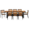 vidaXL Garden Dining Set 9 pcs Black and Brown Poly Rattan