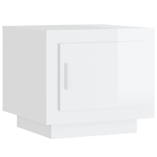 vidaXL Coffee Table High Gloss White 51x50x45 cm Engineered Wood